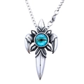 Ancient Egyptian Eye of Horus sword cross pendant in polished stainless steel - Steel Color Without Chain (B1327)