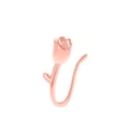 Clip per naso a forma di tulipano non forato in finitura oro rosa con zirconi - Stile Fiore di Tulipano (8795) / Taglia unica / Oro rosa