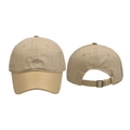 Detail view of khaki cotton baseball cap showing breathable eyelets and adjustable metal buckle - Khaki