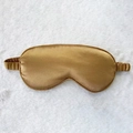 Silky champagne gold sleep eye mask with soft elastic head strap for comfortable travel - With Paper Card / Bronze Gold