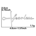 18k gold plated 304 stainless steel fearless charm for DIY bracelets and necklaces - Fearless / Silver