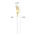 Modern white and gold 304 stainless steel dinner fork with slim handle design - White Gold Dinner Fork