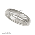 Brazalete de plata pulida con patrón de rayas verticales y un ancho de 16 mm - 16mm (CK1058) / Plateado