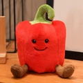 Süßes rotes Paprika-Plüschtier mit besticktem Gesicht und weicher Stoffstruktur - Roter Paprika / Rot