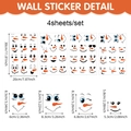 Set of 4 sheets with snowman face decals, 30x20cm PVC self-adhesive Christmas stickers - 4 Sheets (CT24Y12546T_T) / 20*30cm
