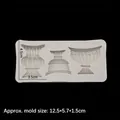 White silicone mold with three trophy vase patterns for DIY fondant and chocolate blocks - Gray