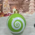 Inflatable green and white spiral Christmas ball with LED light for garden decor - Green Candy