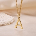 Textured gold letter A pendant necklace with vintage engraving and Cuban chain - Gold Letter A (Pendant Only)