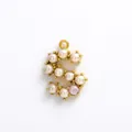 Golden titanium steel letter S pendant with white and pink pearls for DIY jewelry - Letter S - Pink