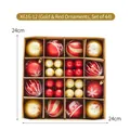 44-pack red and gold Christmas ball ornaments with snowflake patterns in a gift box - Set of 36 / Red Gold