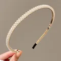 Elegante cerchietto per bambine con doppia fila di perle bianche e base metallica - Stile 10 Doppia Fila di Perle