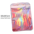 Rainbow holographic resealable plastic bag with hanging hole and 10x18.5cm dimensions - 10*18.5cm