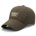 Casquette de baseball camouflage olive avec patch Sport brodé et trois étoiles - Réglable / Vert Militaire