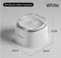 Minimalist white automatic pet water fountain with transparent top for cats and dogs - Pure White