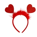 Serre-tête cœurs rouges à paillettes avec plumes festives pour fêtes et soirées - Style 17 Coeur à Paillettes Plume