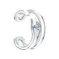 Minimalist S925 silver serpent ear cuff with micro-set zircon in a polished finish - Snake Pave Style (Style 8) / 925 Silver