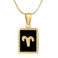 Collana Ariete in oro con pendente in smalto nero e catena a serpente minimalista - Ariete