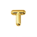 Polished 18K gold balloon style letter T pendant with high-shine metallic finish - Letter T (Gold)
