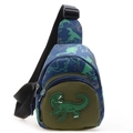 Bolso de pecho de dinosaurio azul para niños con dibujos animados y correa ajustable - Azul