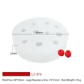 Weiße 10-fach Himbeer-Silikonform für DIY-Kuchen und Kerzen, Modellnummer LZ-370 - 10-Loch Himbeere Silikonform LZ-370