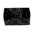 Bohemian black paisley elastic cotton headband for women in high-quality studio view - Black Paisley