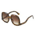 Lunettes de soleil rondes rétro surdimensionnées avec monture léopard et verres dégradés - Monture Léopard / Verres Thé