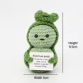 Handmade crochet positive pea doll with inspirational card and soft green yarn finish - Peas P Card