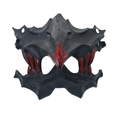 Halloween bloody half-face mask in black and red for Gothic cosplay parties - Bloody Tengu (Black Red)