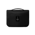 Waterproof black travel toiletry bag with handle and functional organizer zipper - Black