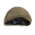 Men's olive green turban cap with black satin lining and adjustable elastic band - One Size / Base Cap / Army Green