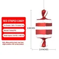 Red and white striped painted PVC candy Christmas ornament with 20cm height specification - 20CM Red White Square Candy