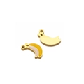 Golden banana shaped stainless steel charms with yellow and pink enamel finish for DIY jewelry - Banana / Yellow