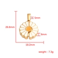 Golden sunflower daisy pendant in stainless steel with enamel detail and size dimensions - 18mm / Gold