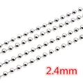 Macro shot of 2.4mm silver stainless steel ball chain links for DIY jewelry making - CH-23 (2.4mm Ball) / Steel