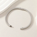 Bracciale a sfere in acciaio inossidabile argento con chiusura ad anello lucido - Color Acciaio