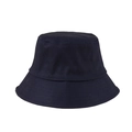 Classic dark blue cotton bucket hat with multi-row stitching on the brim for sun protection - M (56-58cm) / Navy Blue