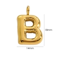 14K gold plated stainless steel letter B pendant for DIY jewelry making 18x14mm - Letter B