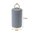 Gray microfiber ring display stand with gold base, dimensions 7.5cm height and 4cm diameter - Large / Gray