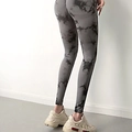 Leggings de yoga tie-dye gris et noir sans couture à taille haute avec effet push-up - S / Gris