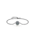 Pulsera de ojo turco en plata S925 con turquesa y acabado en metal de arma - Estilo Redondo del Mal de Ojo (RHB1962)