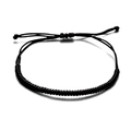 Bracciale intrecciato nero fatto a mano con nodo regolabile per uomo e donna - Modello 4 / Nero