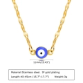 Detail view of evil eye necklace in stainless steel with 11mm pendant and 40-45cm chain - Evil Eye Necklace