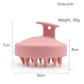 Cepillo de masaje para el cuero cabelludo en paja de trigo rosa para lavar el cabello - Rosa Paja de Trigo