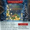 Christmas green gift box window sticker size chart showing various dimensions - Small (40*40CM) / SDUV-278A