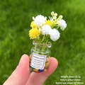 Miniature yellow and white glowing glass flower vase ornament for car and desk decoration - [Luminous Stone] White + Yellow Vase