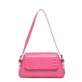 Borsa a tracolla rosa brillante con goffratura a coccodrillo e finitura lucida elegante - Rosa scuro