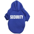 Dark blue pet hoodie featuring white SECURITY print and ribbed cuffs for dogs - XS / Blue