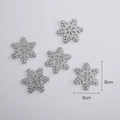 Cinque pezzi di fiocchi di neve argentati da 8 cm per albero di Natale e fai da te - Fiocco di Neve 8cm 5pz/confezione / Argento
