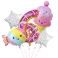 Kit de ballons numéro 6 thème glace et bonbons pour décoration de fête d'anniversaire - Style Numéro 6