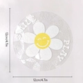 Detail of 12cm suncatcher sticker with white daisy and yellow smiley face design - RPS079: Daisy Smiley Happy
